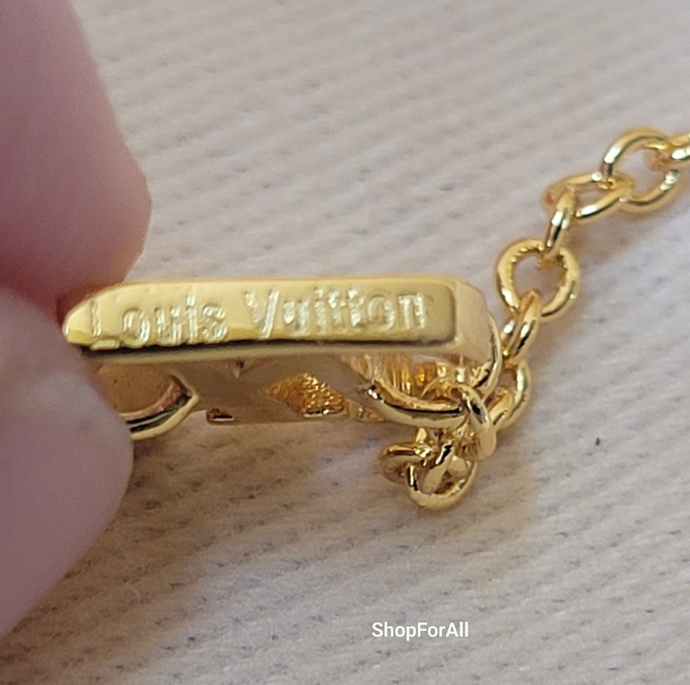 Louis Vuitton Gold and Green Flower Charm Bracelet - Picture 8 of 13